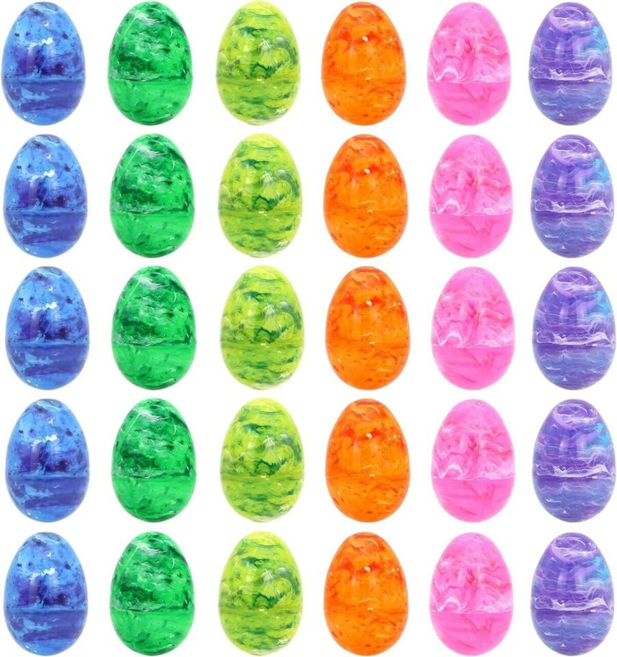 30Pcs 3.15'' Painted Jumbo Large Iridescent Easter Eggs for Kids Basket Stuffer